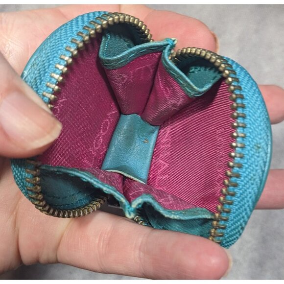 Vintage Penhaligon's Of London Round Blue Zipper Coin Purse - Picture 8 of 8